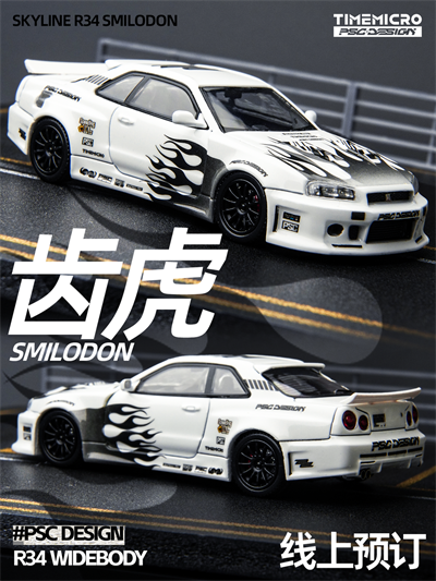 Time Micro 1/64 GT-R (R34) ''Smilodon'''Black & White