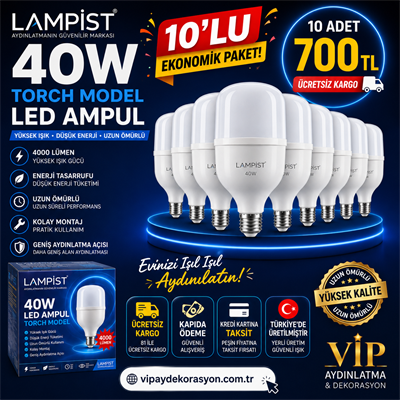 Vip Aydınlatma / Lampist 40w Torch Led Ampul 10'lu Ekonomik Paket
