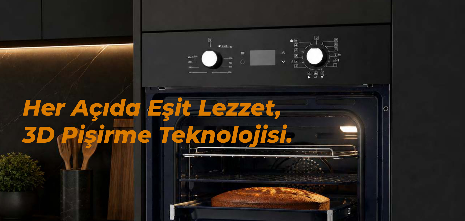 Luxor CORE F1500 ankastre fırın, mutfak dolabına entegre kullanım
