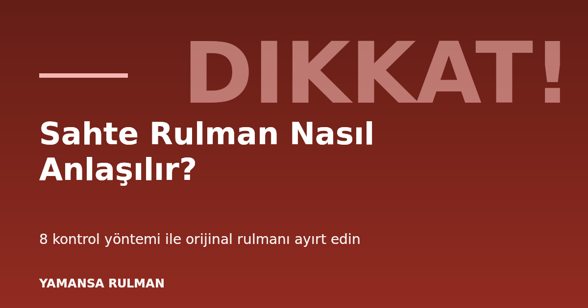 Sahte rulman nasıl anlaşılır kontrol yöntemleri