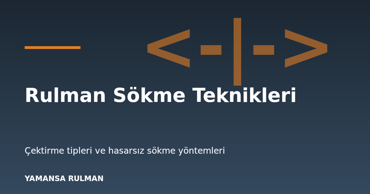 Rulman sökme teknikleri ve çektirme kullanımı