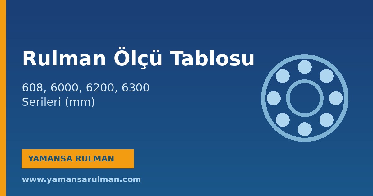 rulman ölçü tablosu