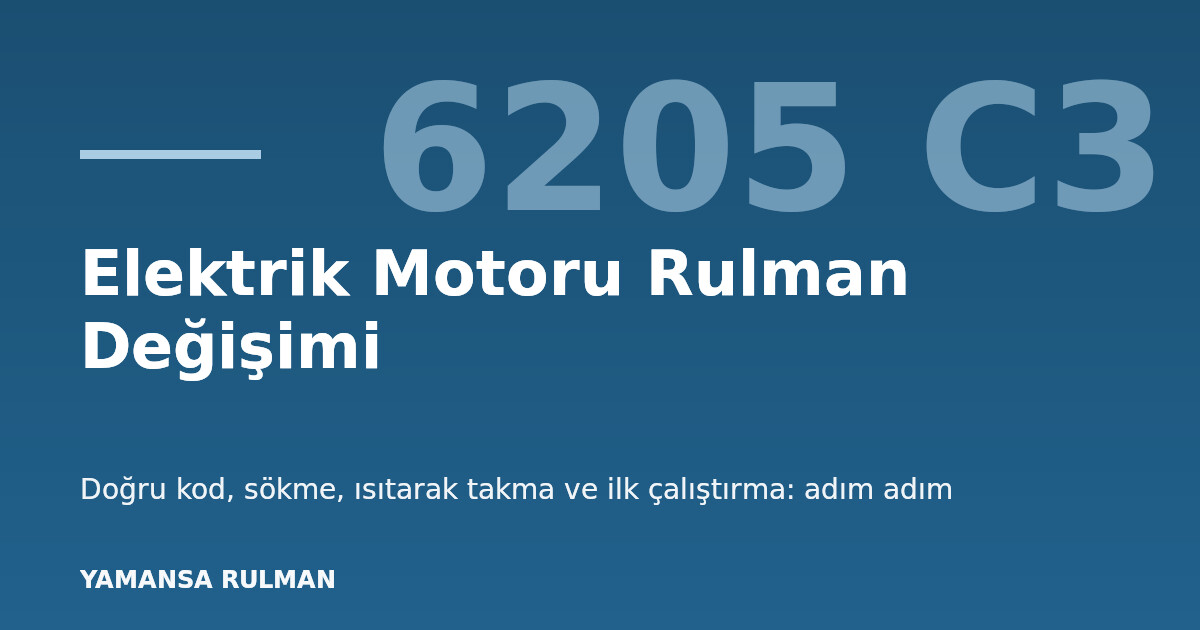 Elektrik motoru rotor ve rulman değişimi