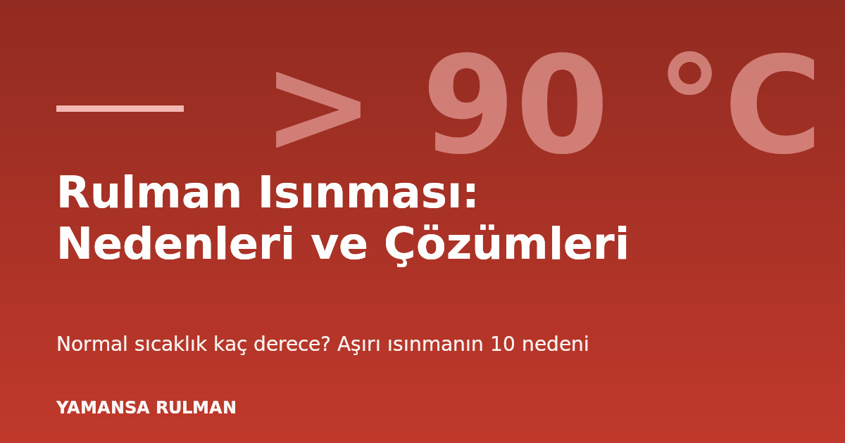 Rulman yatağında sıcaklık ölçümü