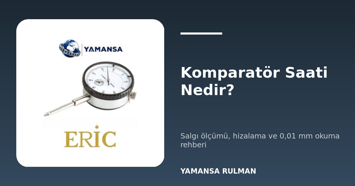 Manyetik ayak üzerinde komparatör saati ile mil salgı ölçümü