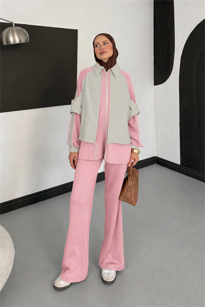 Riva İkli Eşofman Takım - Pembe