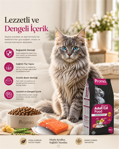 Promia Balıklı Kısırlaştırılmış Yetişkin Kedi Maması & Adult Cat 15kg