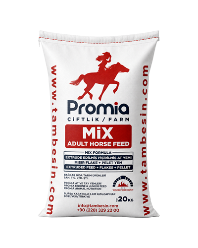 Promia Çiftlik Pişirilmiş ve Fırınlanmış Meyveli Mix At Yemi 20Kg