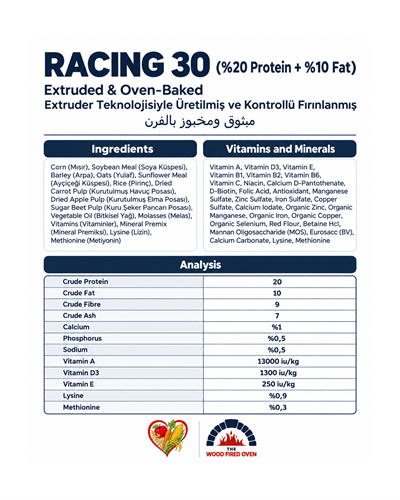 Promia Racing 30 | Yarış ve Yüksek Performans Atlar İçin Yem 15KG