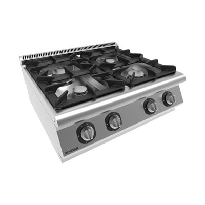 İnoksan 7KG20S Set Üstü Tek Modül Gazlı Kuzine – 19 kW | 700S Seri Profesyonel Endüstriyel Ocak