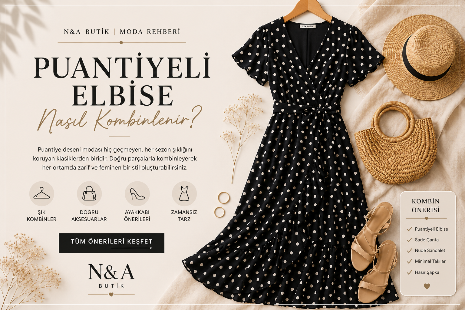 Puantiyeli Elbise Nasıl Kombinlenir? 