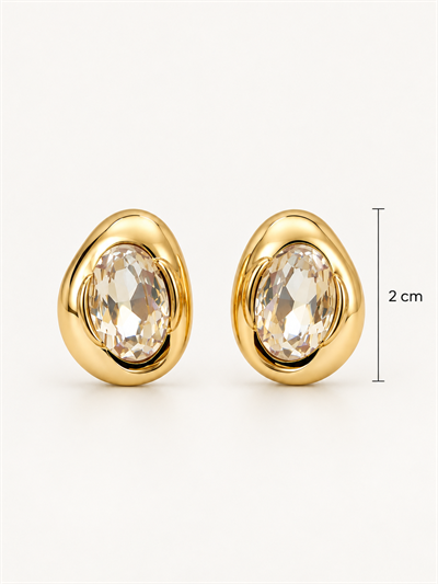 Markiz Damla Gold Pirinç Küpe