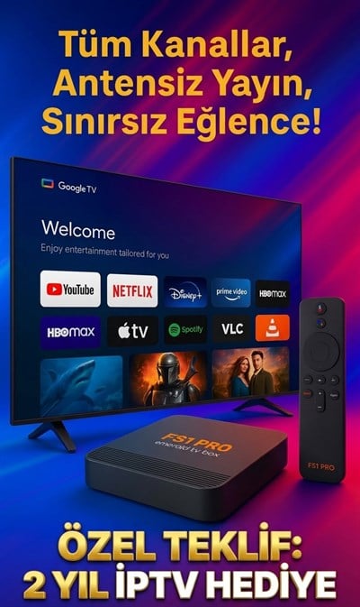 2 YIL İPTV FS1PRO ANDROİD TV BOX