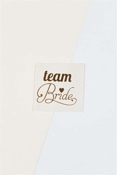 Kadın Altın Rengi Kalpli Team Bride Dövme BRIDETATTOO-6