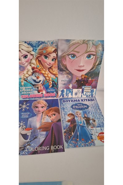 Mutlu anılar parti evi frozen 4lü boyama kitabı seti