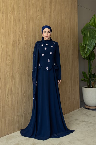 Lidya Pelerin Abiye | Lacivert