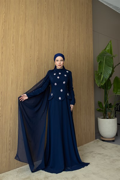 Lidya Pelerin Abiye | Lacivert