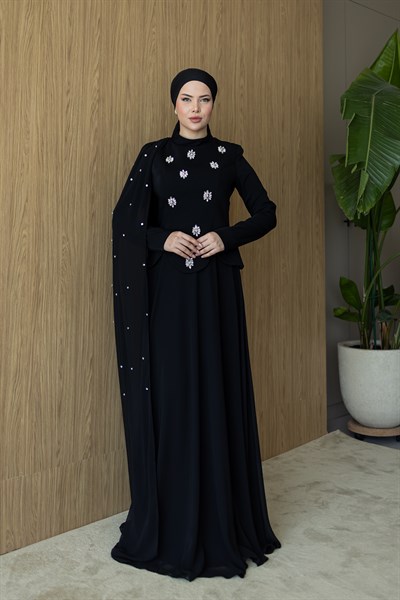 Lidya Pelerin Abiye | Siyah
