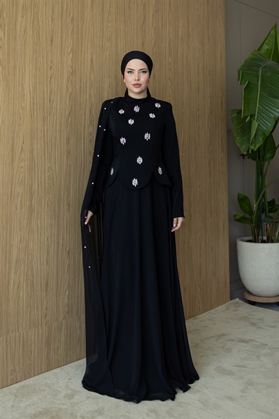 Lidya Pelerin Abiye | Siyah