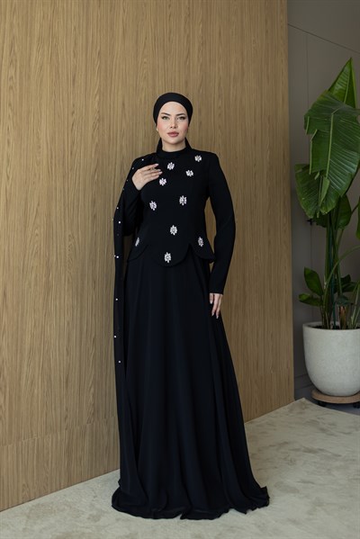 Lidya Pelerin Abiye | Siyah