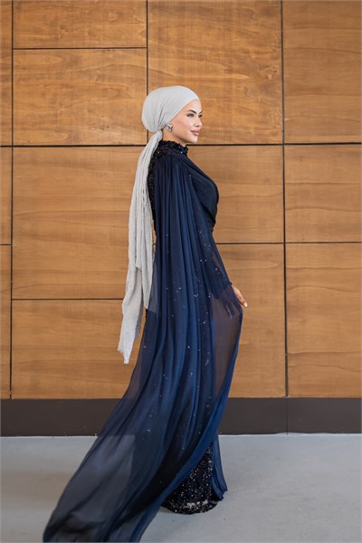 Ravza Payetli Model Abiye | Lacivert
