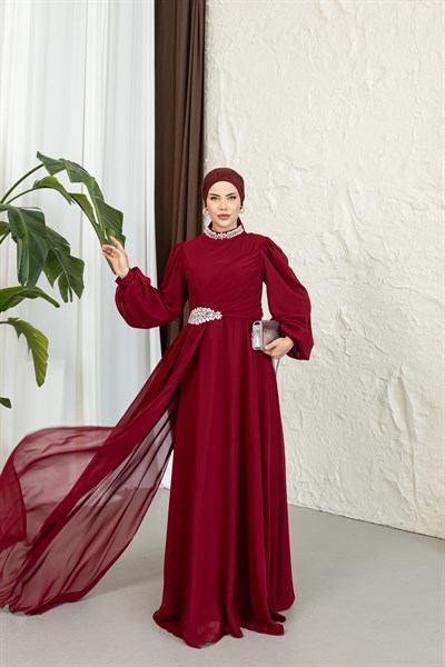 Zümrüt Abiye | Bordo