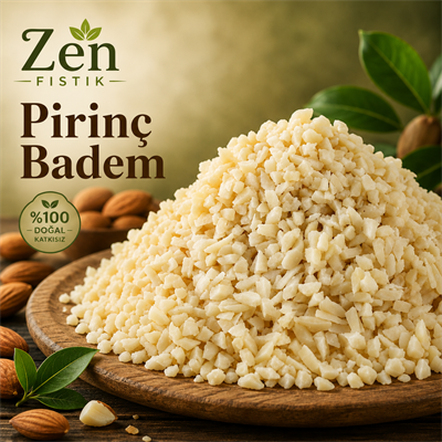 Zen Fıstık Pirinç Badem – İnce Doğranmış Badem İçi 1000 Gr
