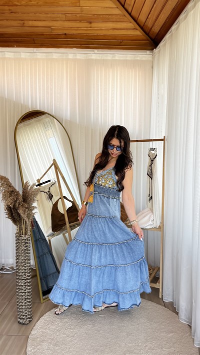 TASARIM DENIM ELBISE