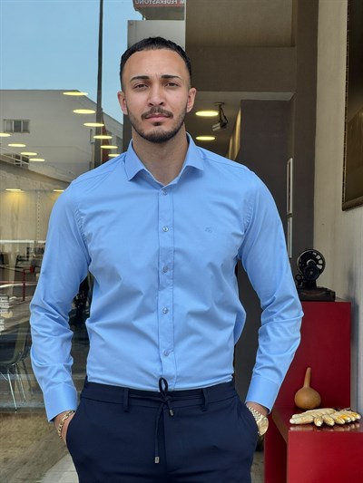 NON İRON MAVİ GÖMLEK 1