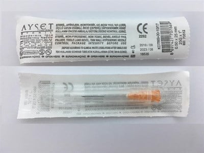 Ayset - İğne Ucu Steril - Turuncu 25G x 25 mm