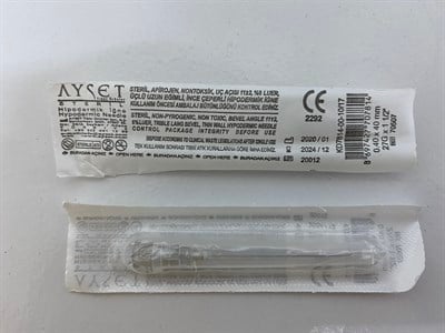 Ayset- Hipodermik Dental İğne Ucu 27G 0,40X40MM Kısa Gri