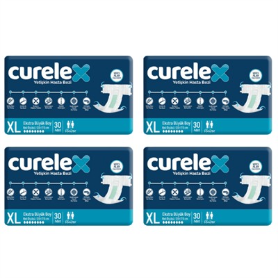 Curelex - Belbantlı Hasta Bezi - XL - 120 Adet, 4 Paket