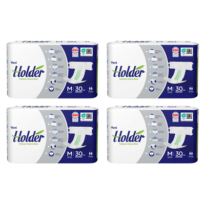 Holder - Belbantlı Yetişkin Hasta Bezi - M - 120 Adet, 4 Paket