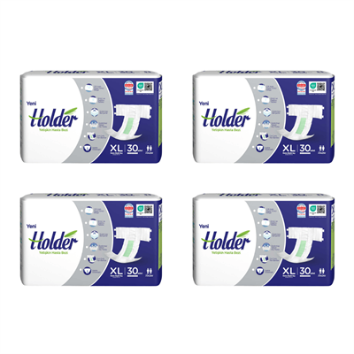 Holder - Belbantlı Yetişkin Hasta Bezi - XL - 120 Adet, 4 Paket