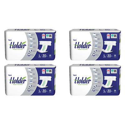 Holder - Belbantlı Yetişkin Hasta Bezi - L - 120 Adet, 4 Paket