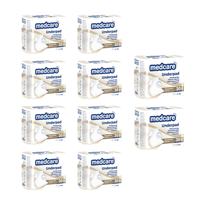 Medcare - 300 adet (10 paket) Ekonomik Yatak Koruyucu Örtü 60cm x 90cm - Serme Bez - Çiş Pedi