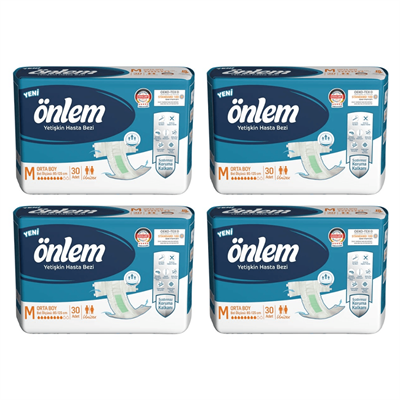Önlem - Belbantlı Yetişkin Hasta Bezi - M - 120 Adet, 4 Paket