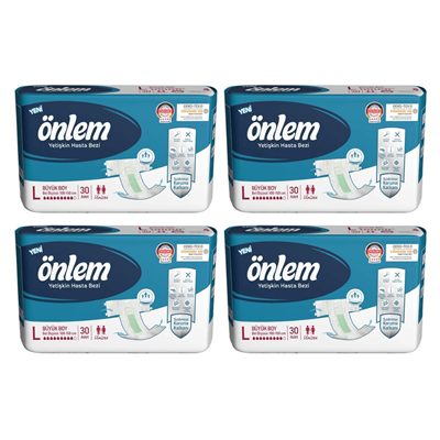 Önlem - Belbantlı Yetişkin Hasta Bezi - L - 120 Adet, 4 Paket