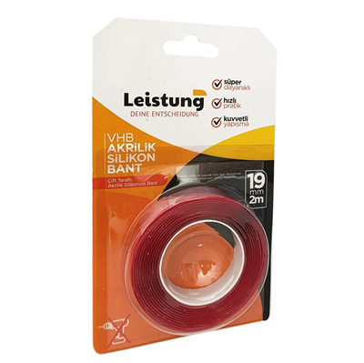 Leistung Çift Taraflı Akrilik Silikon Bant 19 mm 2m
