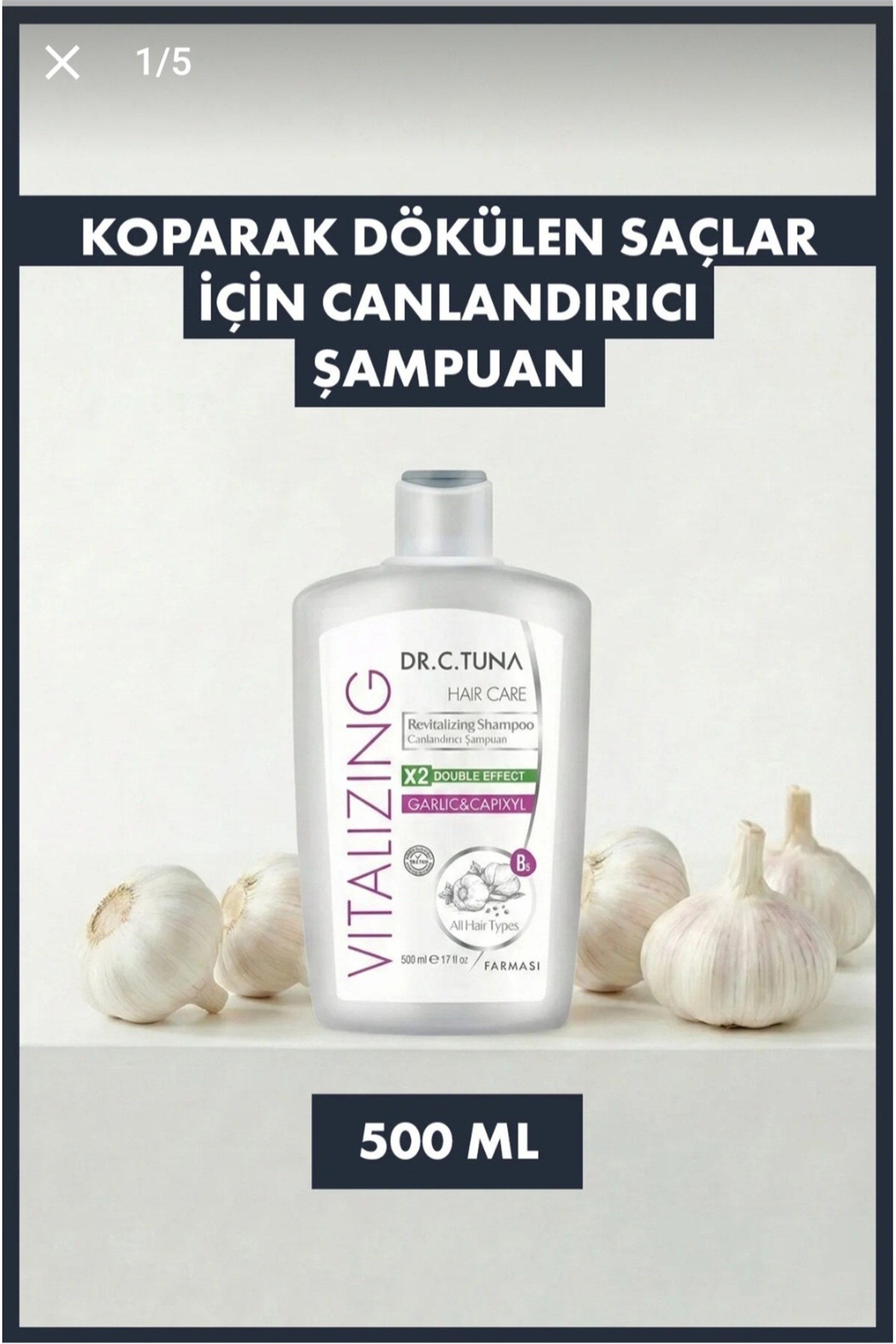 Dr. C. Tuna Vıtalızıng Sarımsaklı Şampuan 500 ml |ORJİNAL ÜRÜN