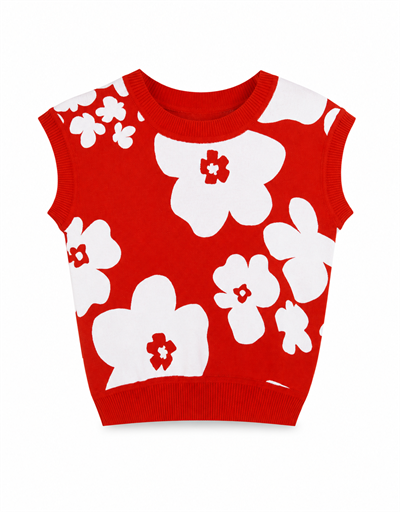 ÇİÇEK DESENLİ KOLSUZ SWEATSHIRT