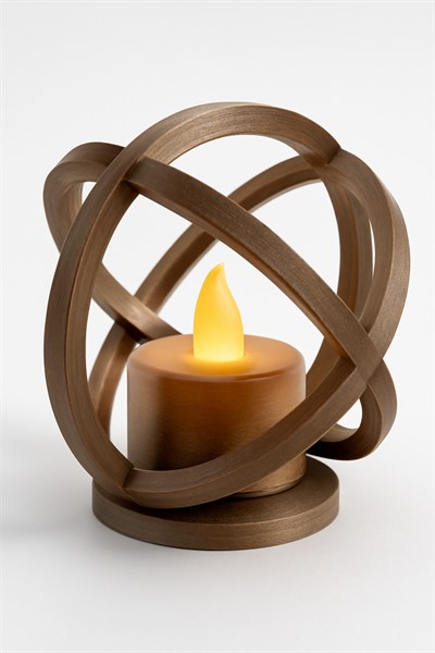 Dekoratif Aydınlatma Mumluk Çapraz Halka Mumluk Plastiktir. Tea Light Mum Dahildir.