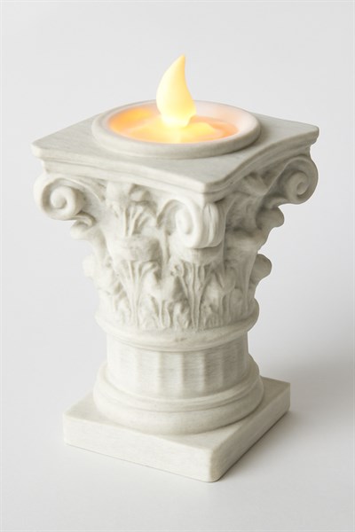 Dekoratif Aydınlatma Mumluk Sütun Başligi Mumluk Plastiktir. Tea Light Mum Dahildir.