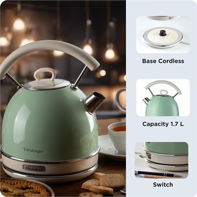 Ariete Vintage Dom Su Isıtıcı Yeşil 2877/04