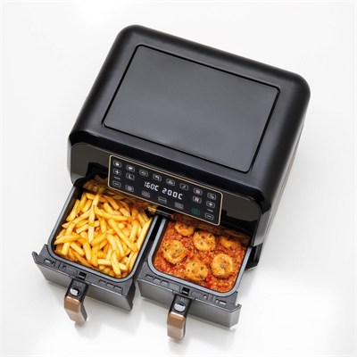 Kenwood Dual BK Copper Çift Pişirme Hazneli Sıcak Hava Fritözü HFP70.000BK