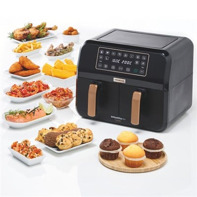 Kenwood Dual BK Copper Çift Pişirme Hazneli Sıcak Hava Fritözü HFP70.000BK