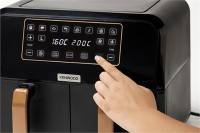 Kenwood Dual BK Copper Çift Pişirme Hazneli Sıcak Hava Fritözü HFP70.000BK