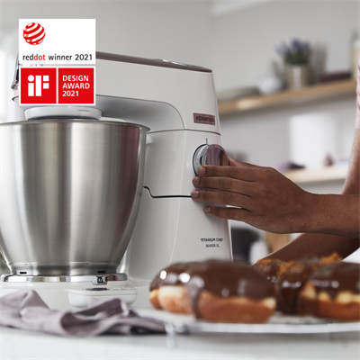 Kenwood Titanium Chef Baker XL Mutfak Şefi 7 Lt Geniş Hazne Beyaz KVL65.001WH + KAX71.000WH Dondurma Aparatı Hediyeli