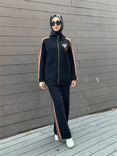 Exquise E26K06125019 Siyah-Taba Ondrea Maeven Triko Takım