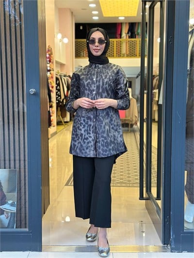 Ghisa 4710T4520 Siyah Desenli Tunik